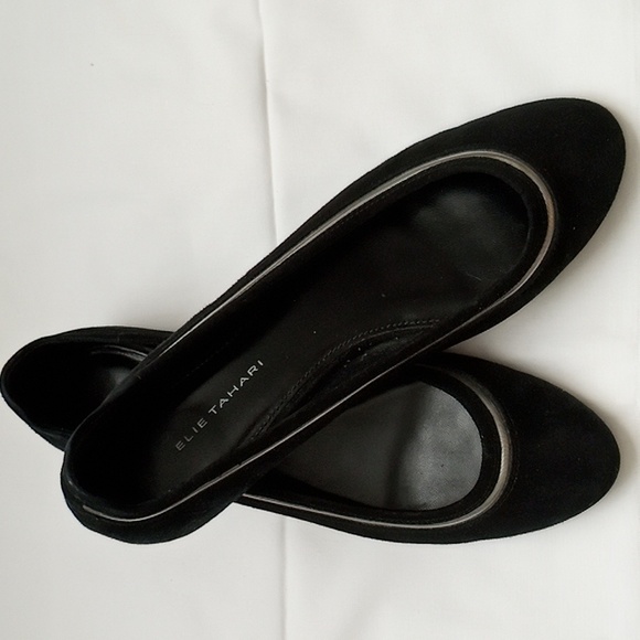Elie Tahari Black Ballet Flat Shoes Size 37.5 - Picture 7 of 7